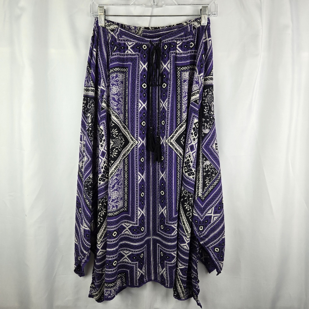 Staring At Stars Skirt Purple Paisley Bandana Boho Hankerchief Hem Women Medium
